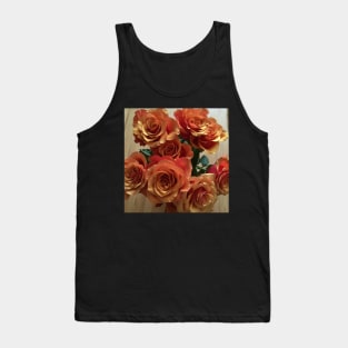 Roses Orange colour Tank Top